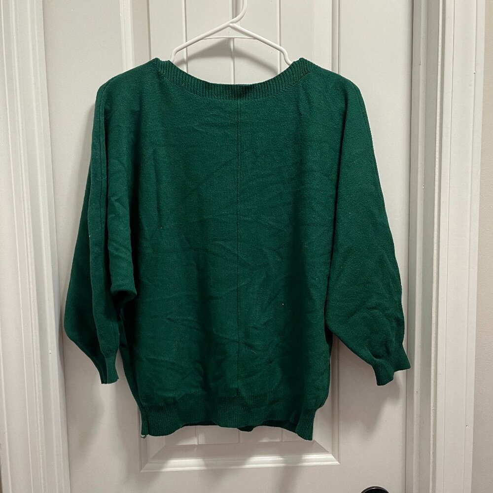 Makarthy Green Solid Sweater Knit Womens Size Small
